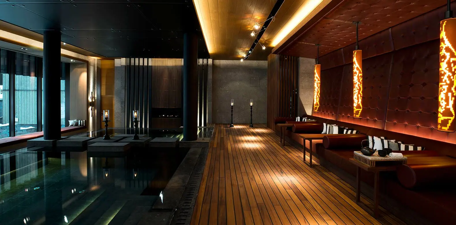 Indoor Pool Lounges at The Chedi Andermatt